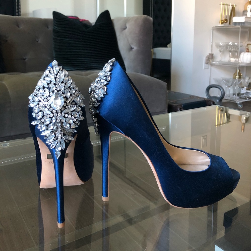 Badgley Mischka Kiara Embellished Peep Toe Pump
